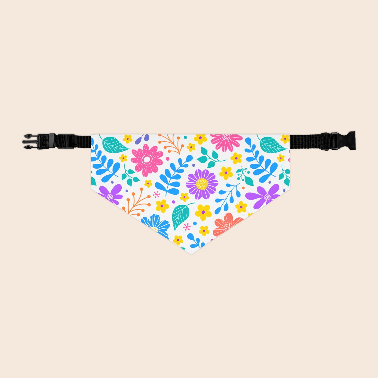Cute Floral Over the Collar Dog Bandana