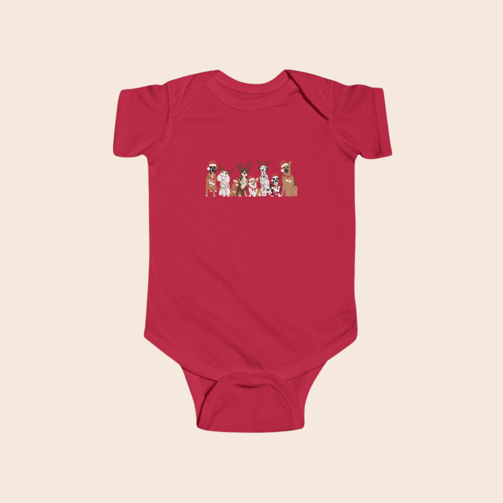 Christmas Dogs Baby Bodysuit