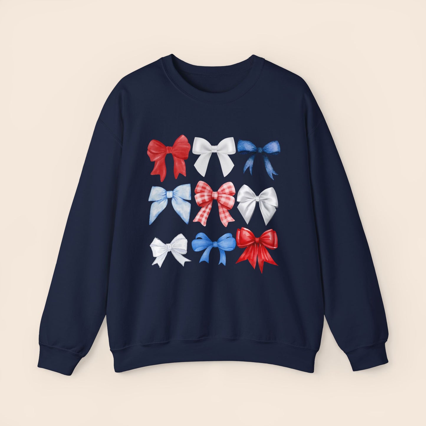 Fourth of July Bows - Red White and Blue Bows Crewneck Sweatshirt