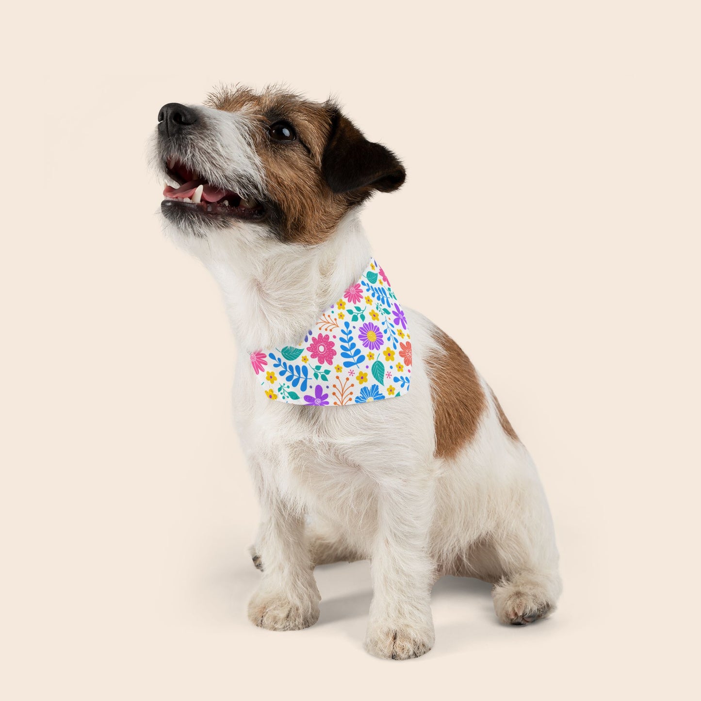 Cute Floral Over the Collar Dog Bandana