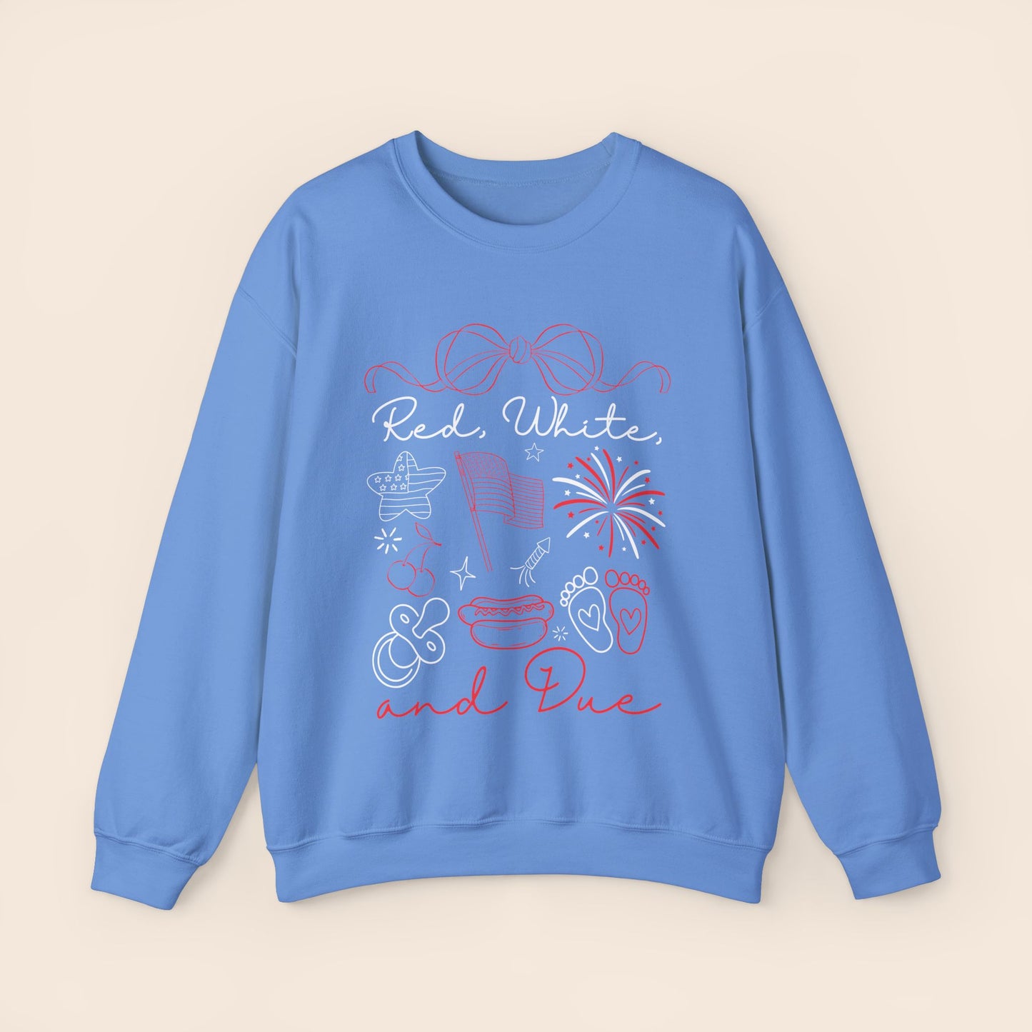 Red White and Due - Maternity Fourth of July Crewneck Sweatshirt