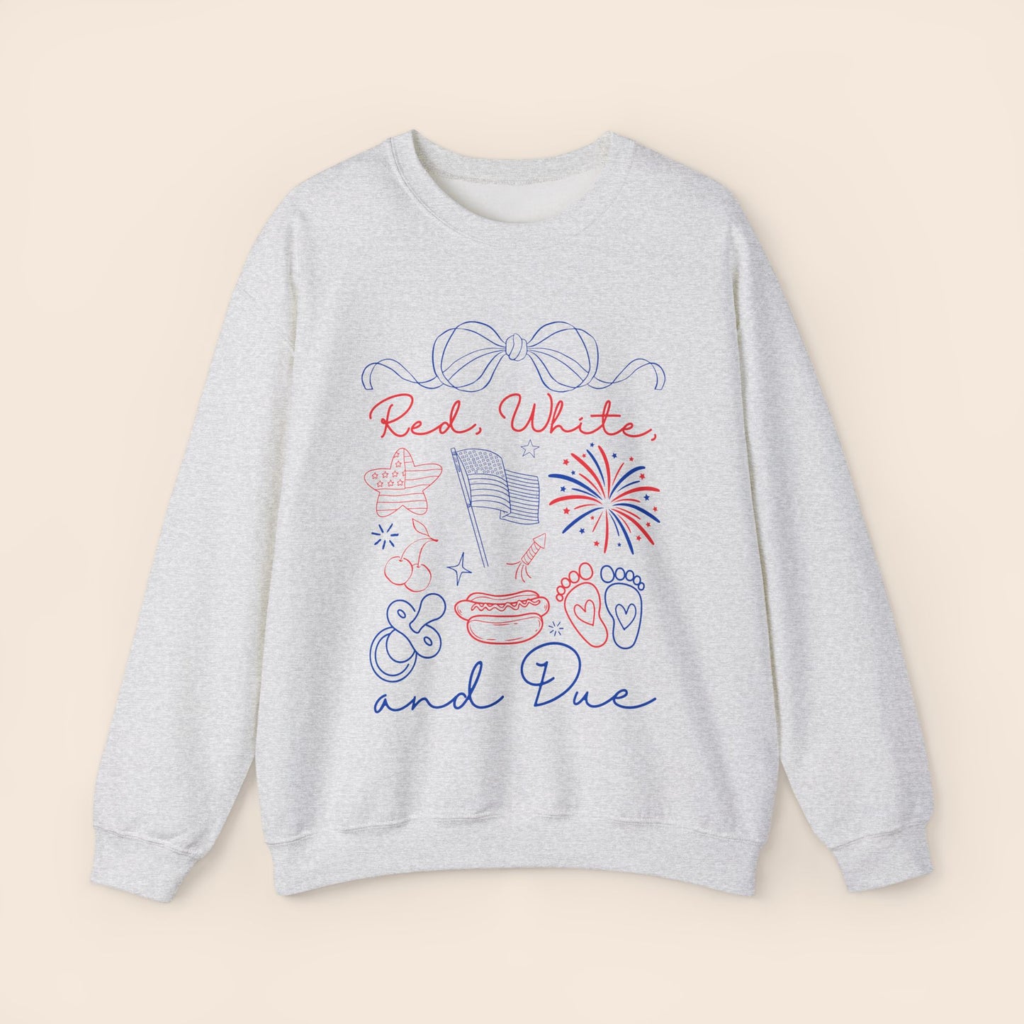 Red White and Due - Maternity Fourth of July Crewneck Sweatshirt