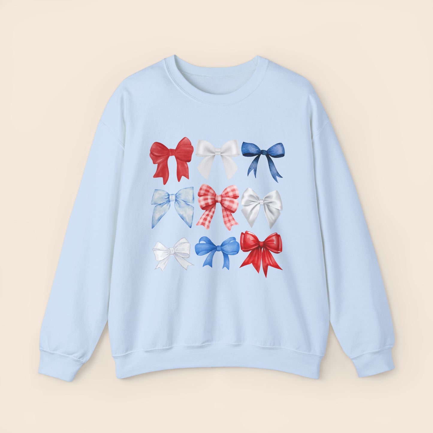 Fourth of July Bows - Red White and Blue Bows Crewneck Sweatshirt