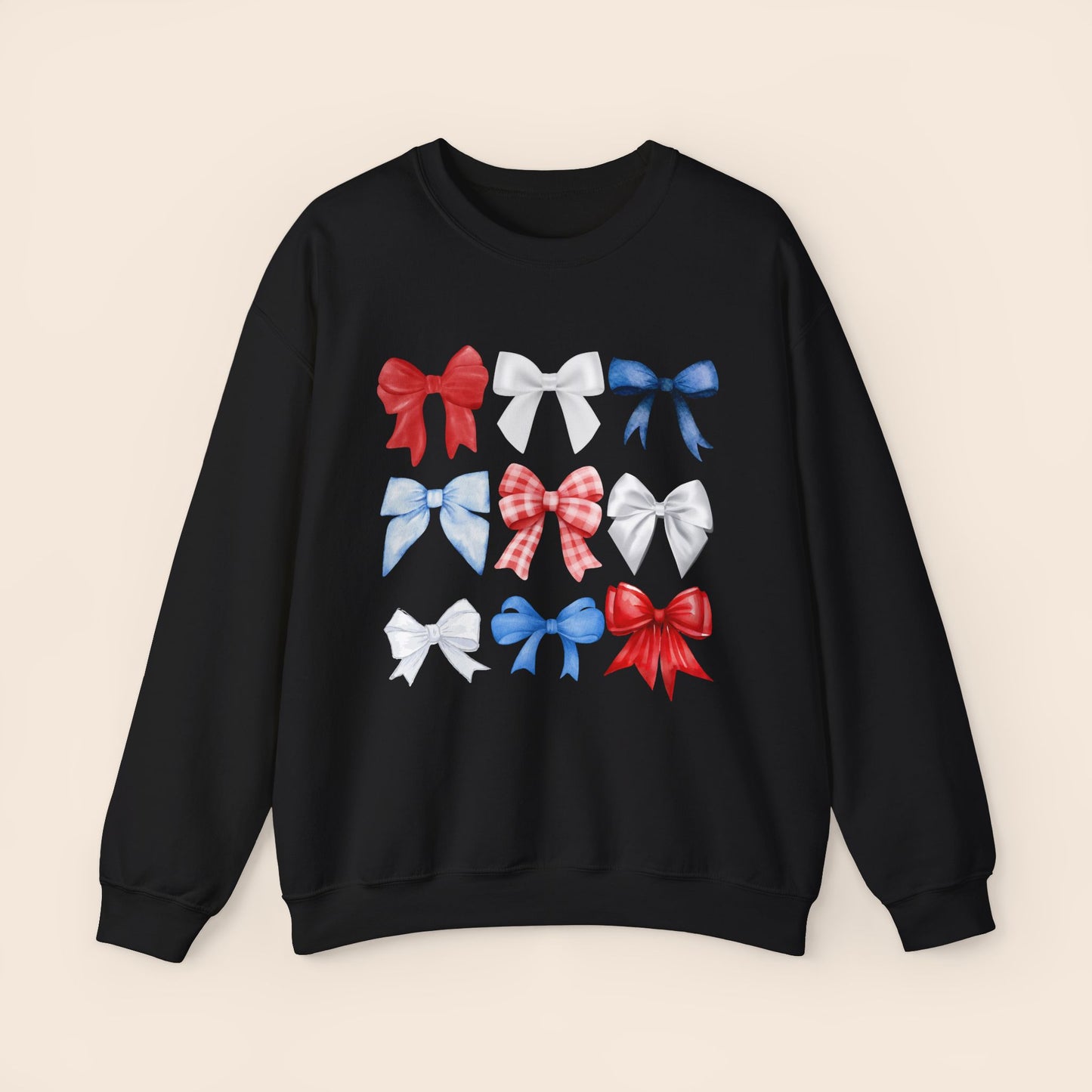 Fourth of July Bows - Red White and Blue Bows Crewneck Sweatshirt