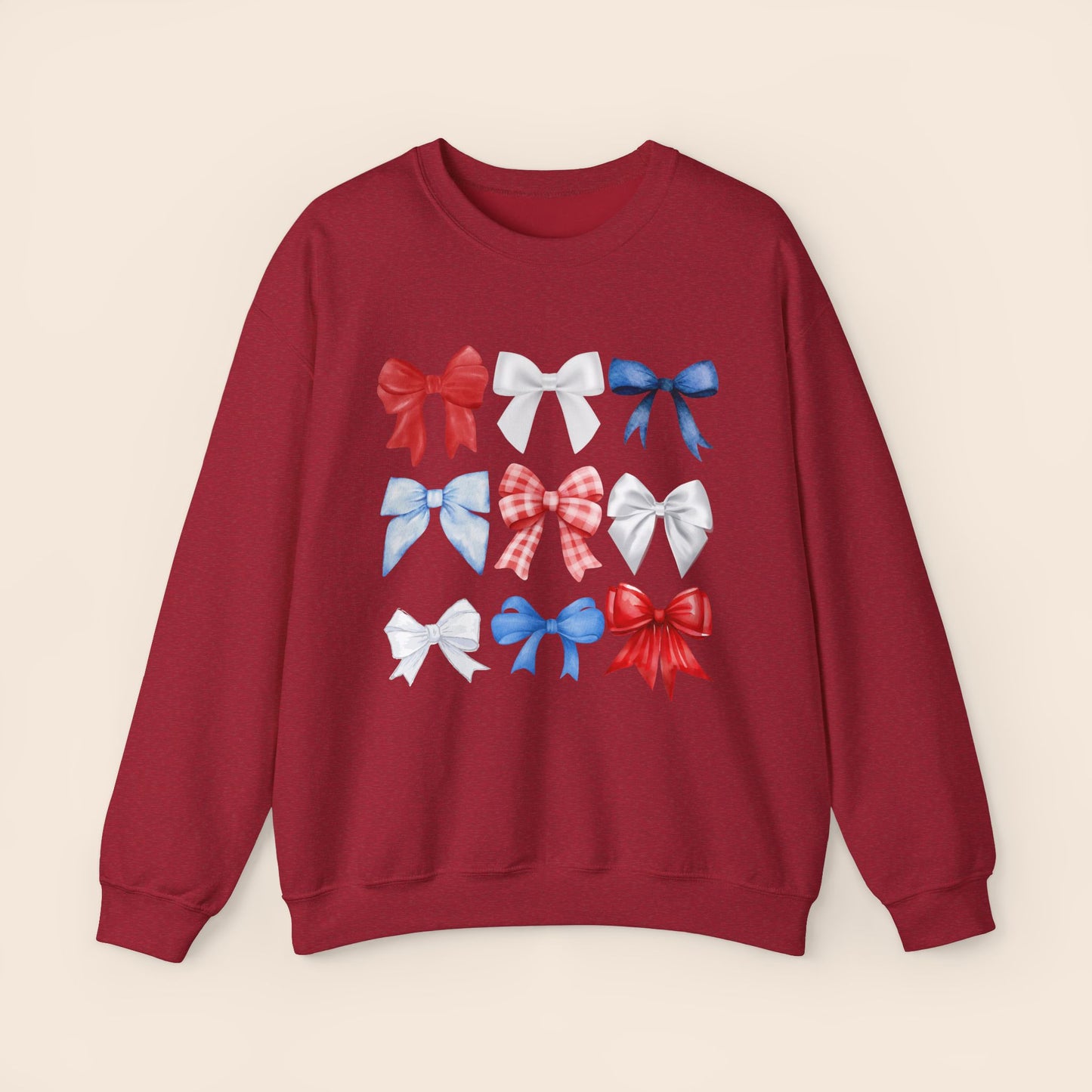 Fourth of July Bows - Red White and Blue Bows Crewneck Sweatshirt