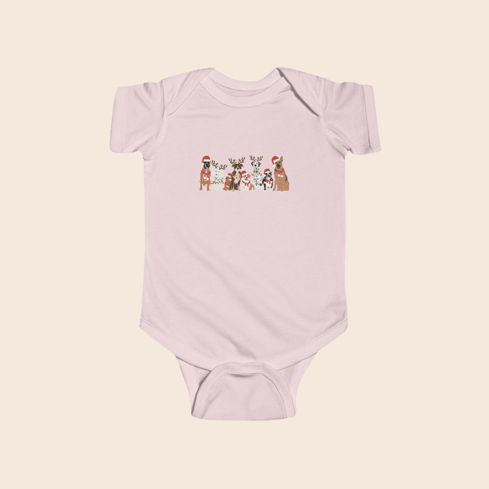 Christmas Dogs Baby Bodysuit