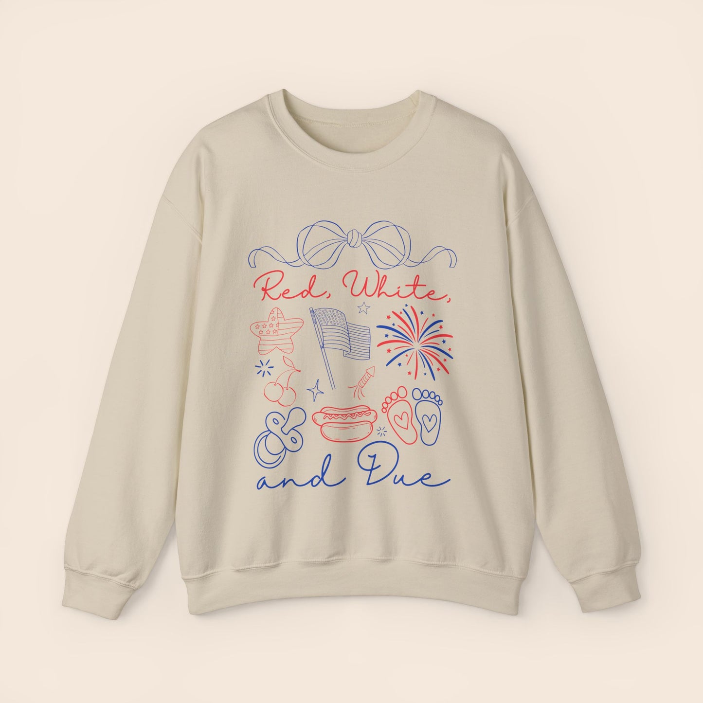 Red White and Due - Maternity Fourth of July Crewneck Sweatshirt