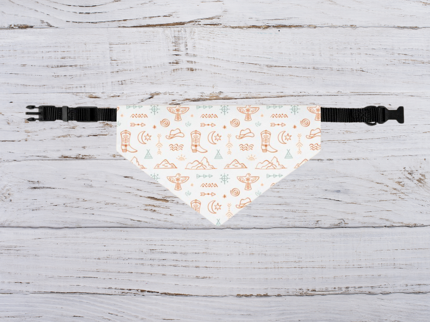 Western Cowboy Over the Collar Dog Bandana