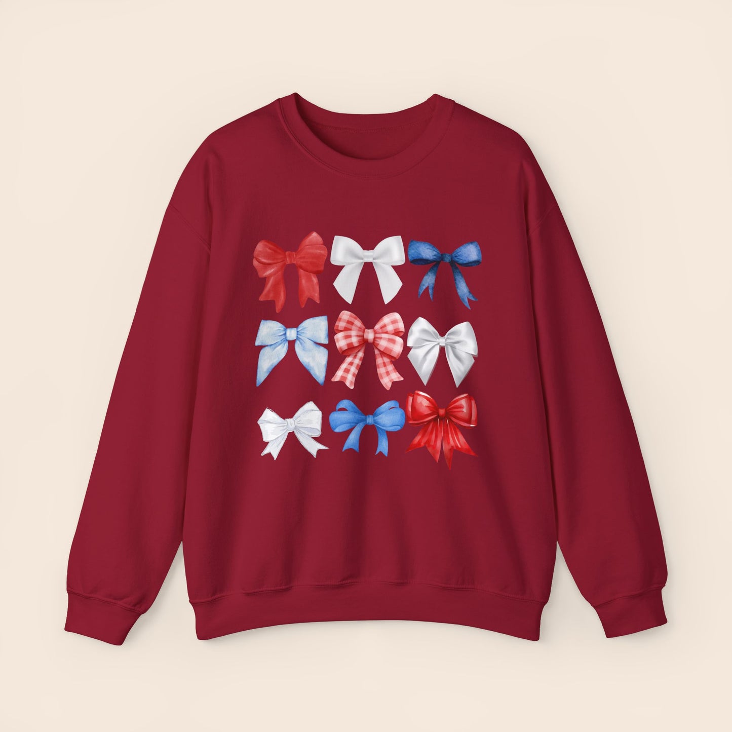 Fourth of July Bows - Red White and Blue Bows Crewneck Sweatshirt