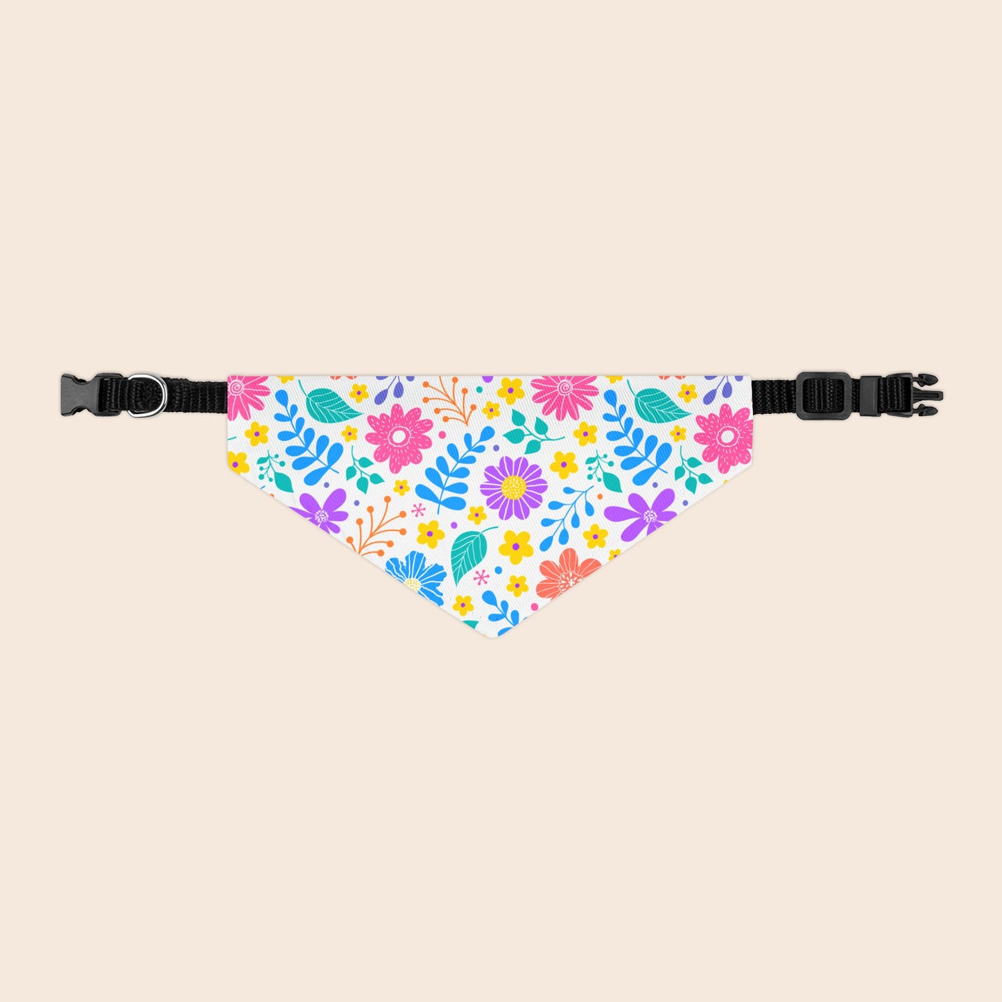 Cute Floral Over the Collar Dog Bandana