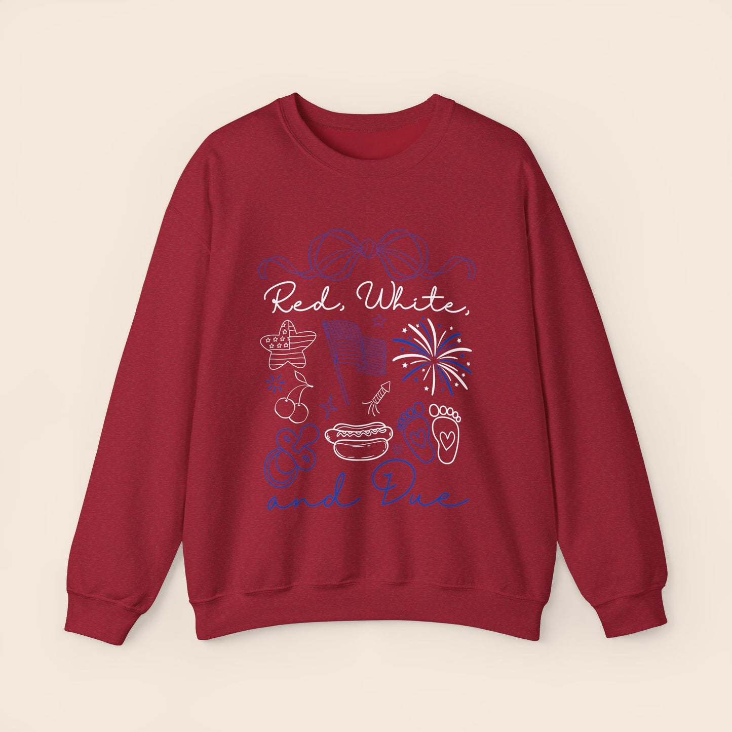 Red White and Due - Maternity Fourth of July Crewneck Sweatshirt
