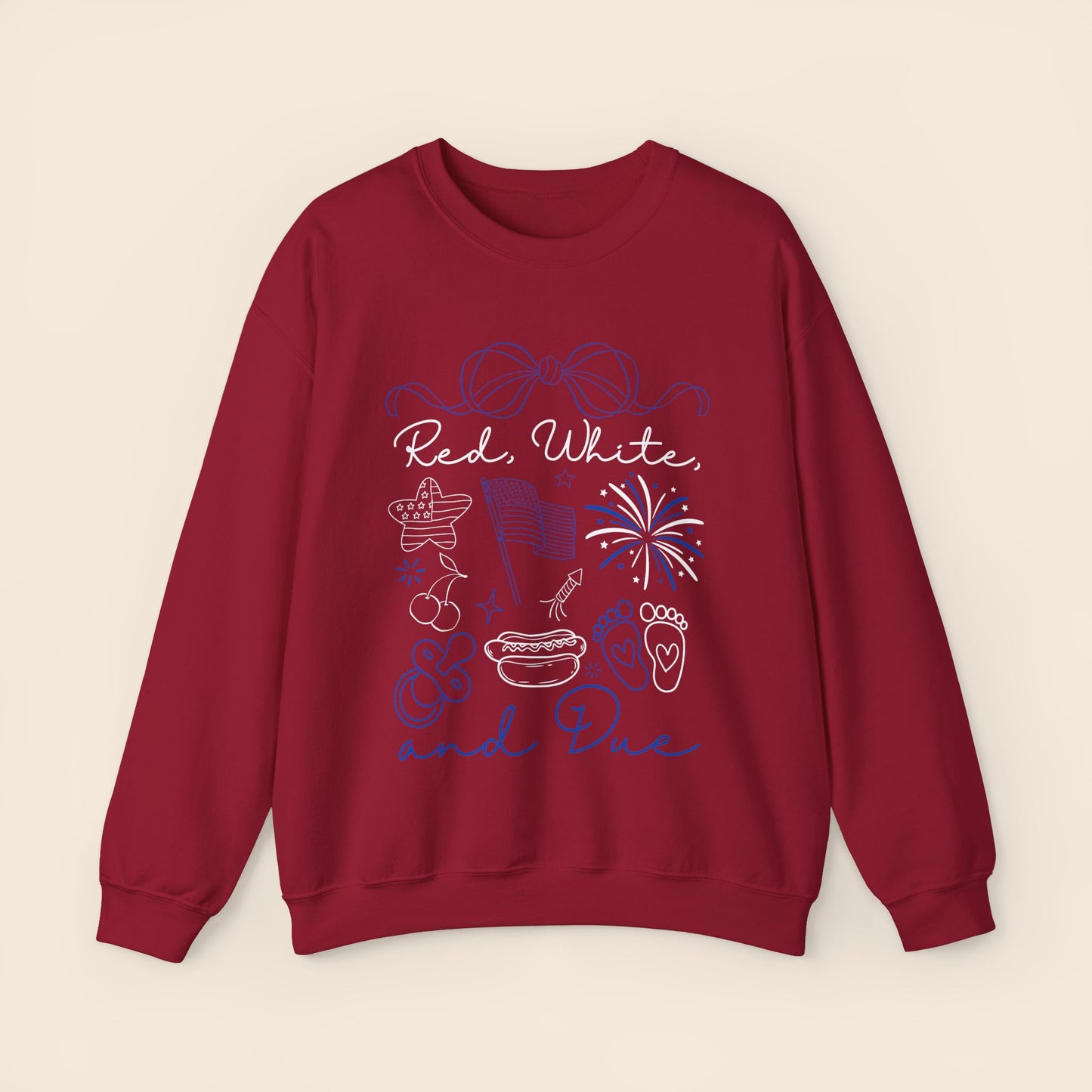 Red White and Due - Maternity Fourth of July Crewneck Sweatshirt