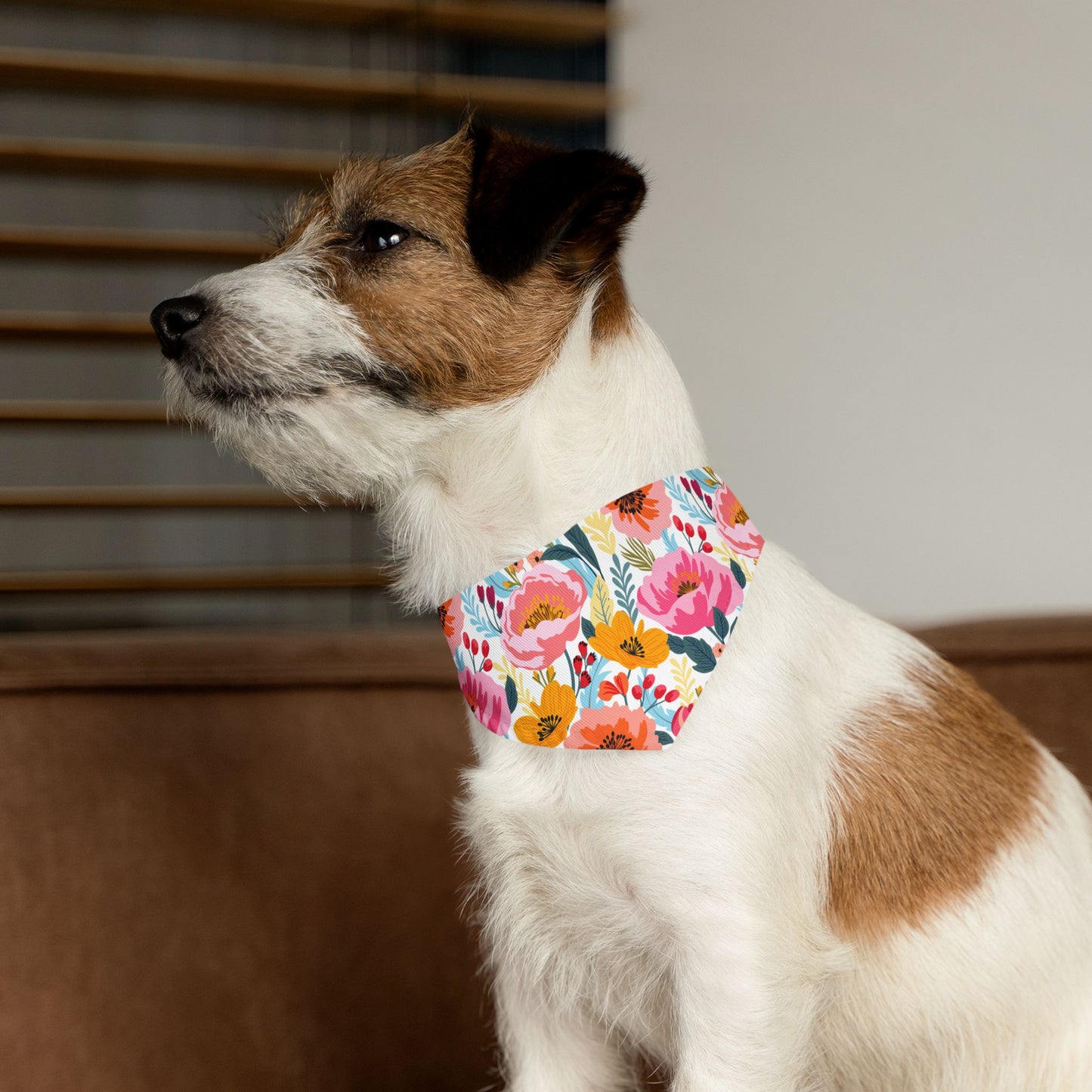 Cute Floral Spring Over the Collar Dog Bandana