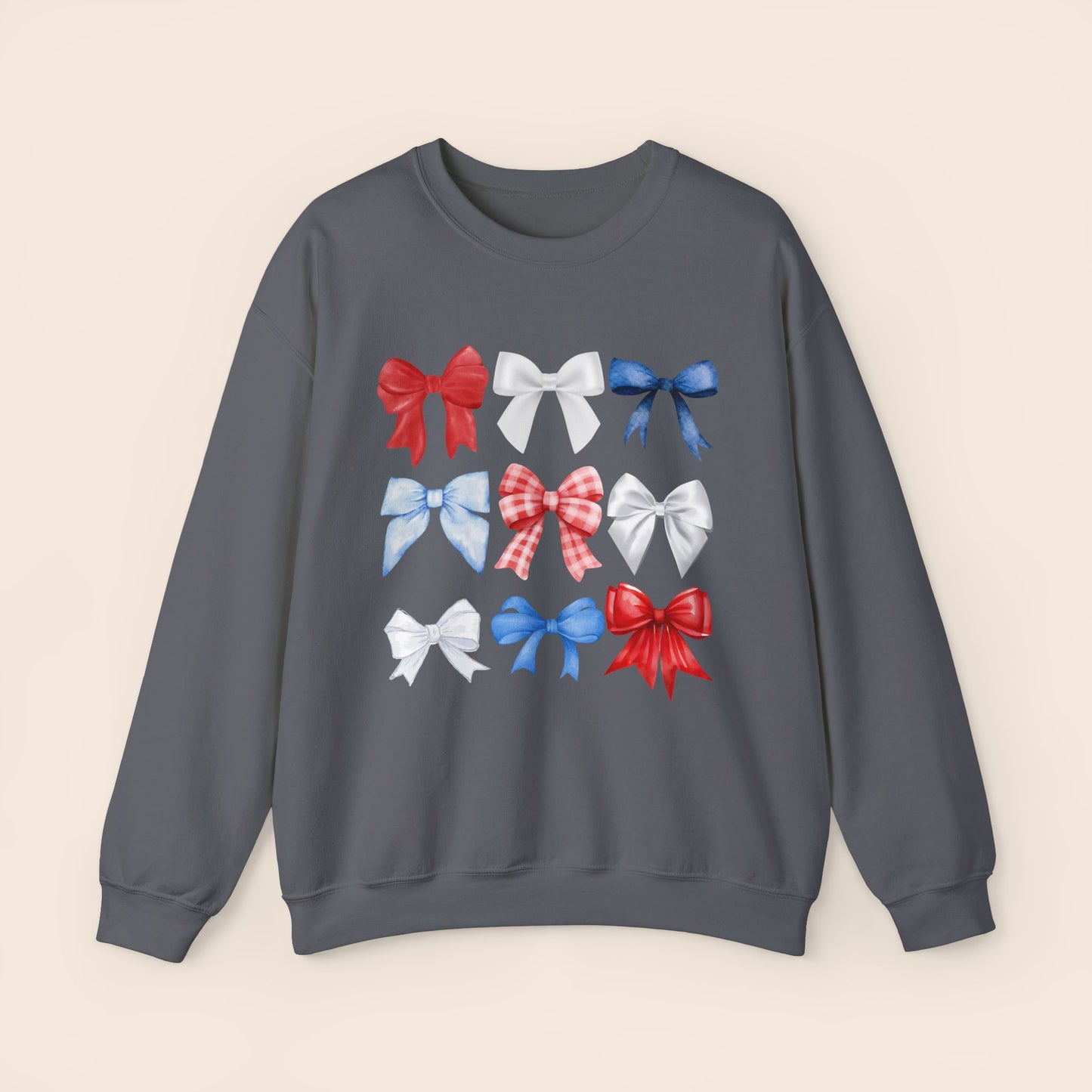 Fourth of July Bows - Red White and Blue Bows Crewneck Sweatshirt