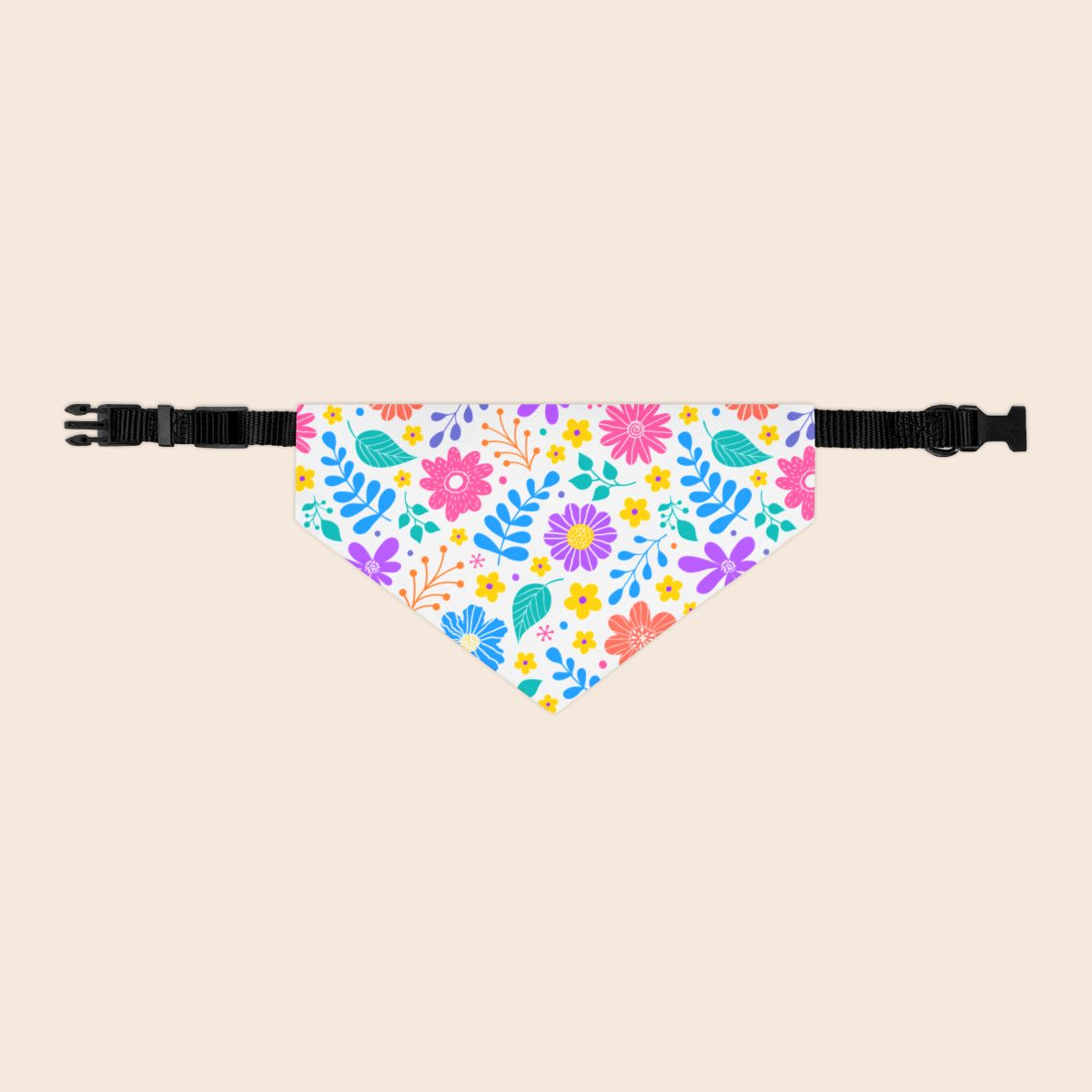 Cute Floral Over the Collar Dog Bandana