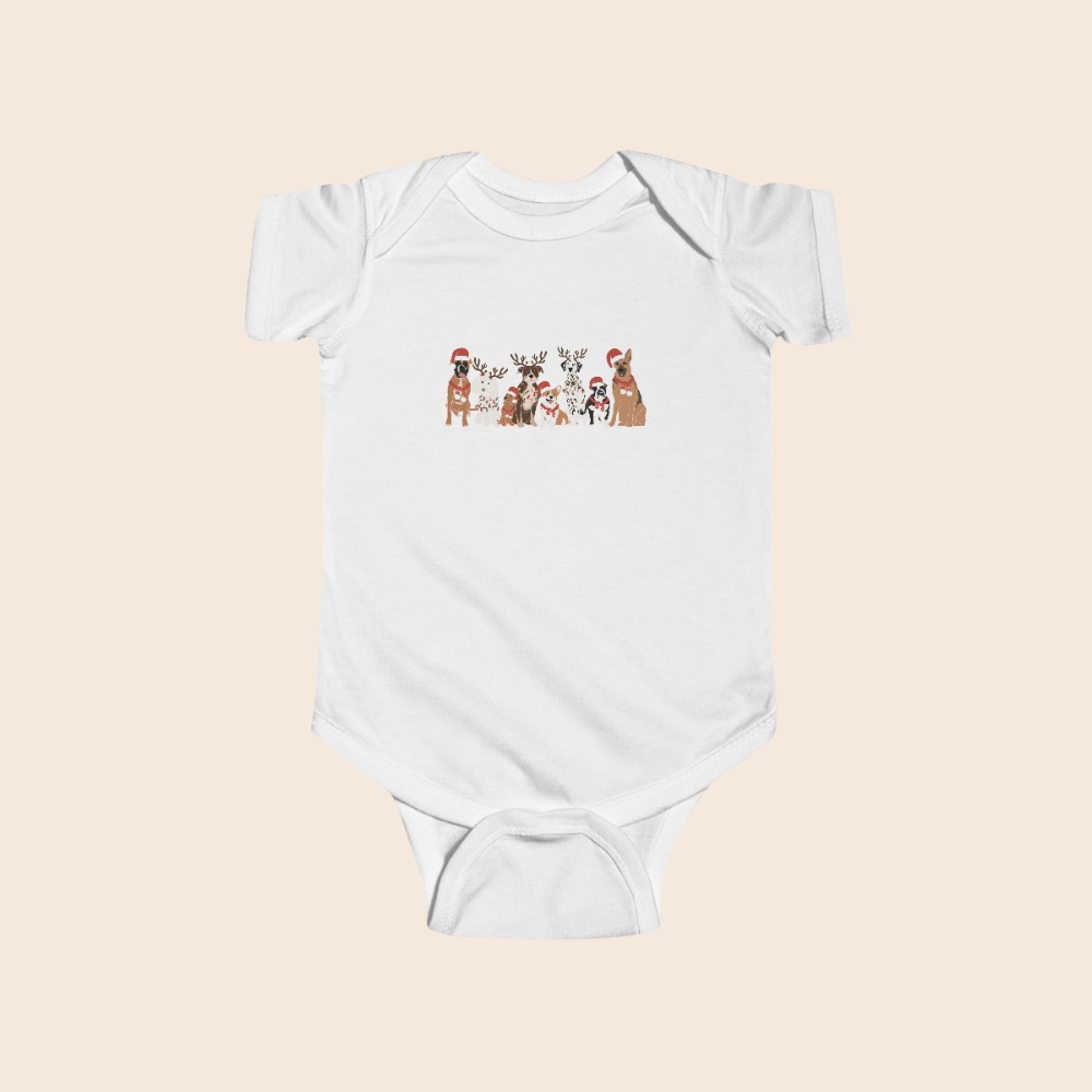 Christmas Dogs Baby Bodysuit