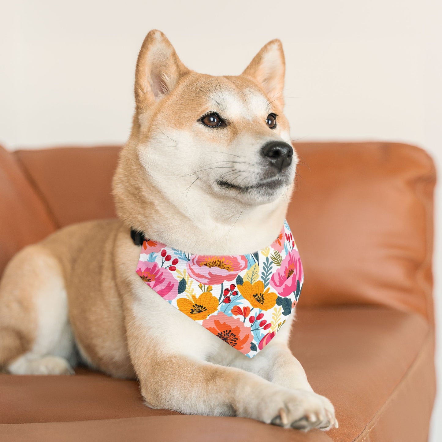 Cute Floral Spring Over the Collar Dog Bandana