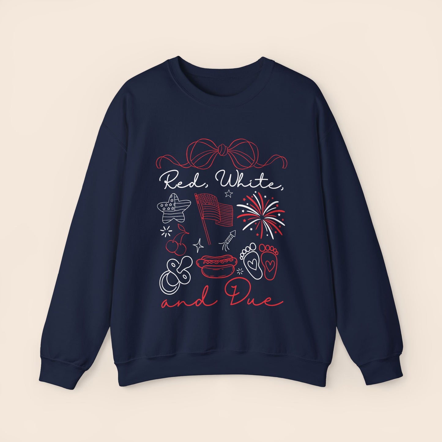 Red White and Due - Maternity Fourth of July Crewneck Sweatshirt