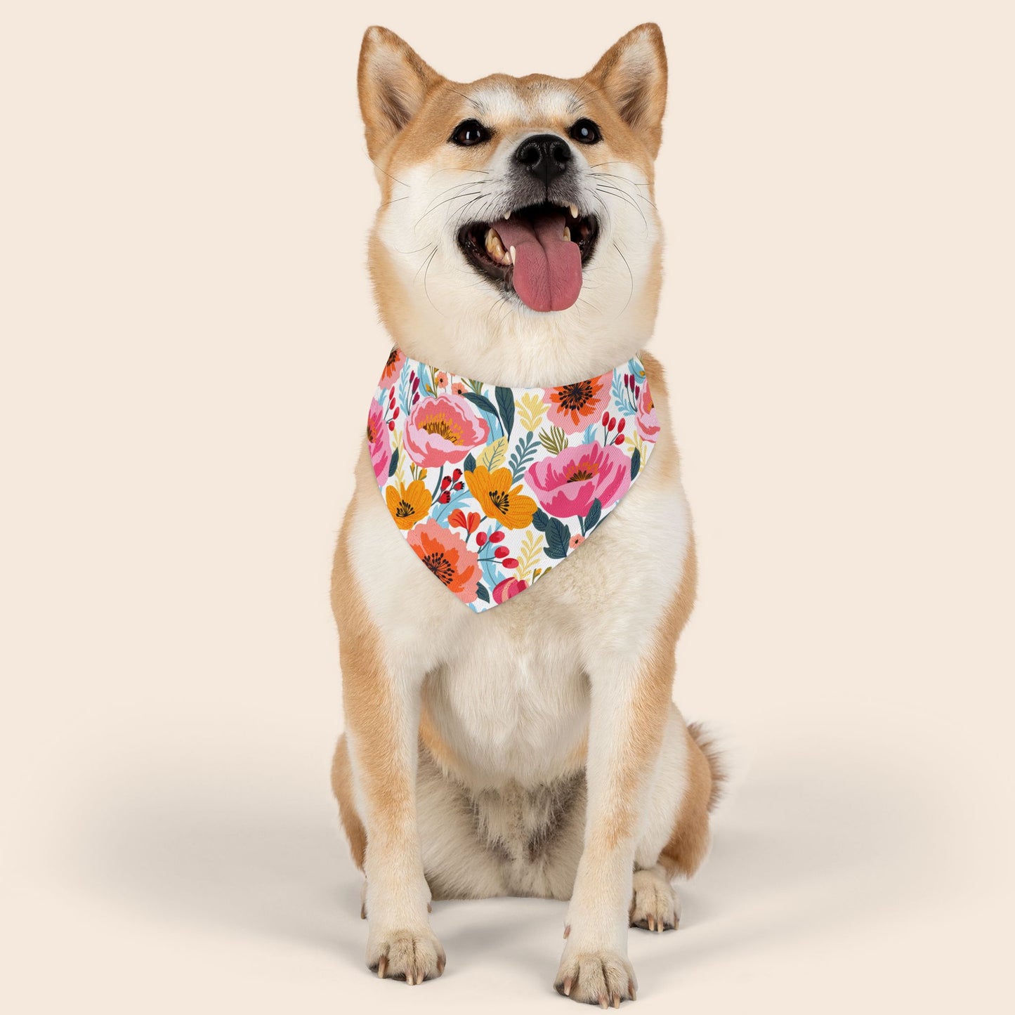 Cute Floral Spring Over the Collar Dog Bandana