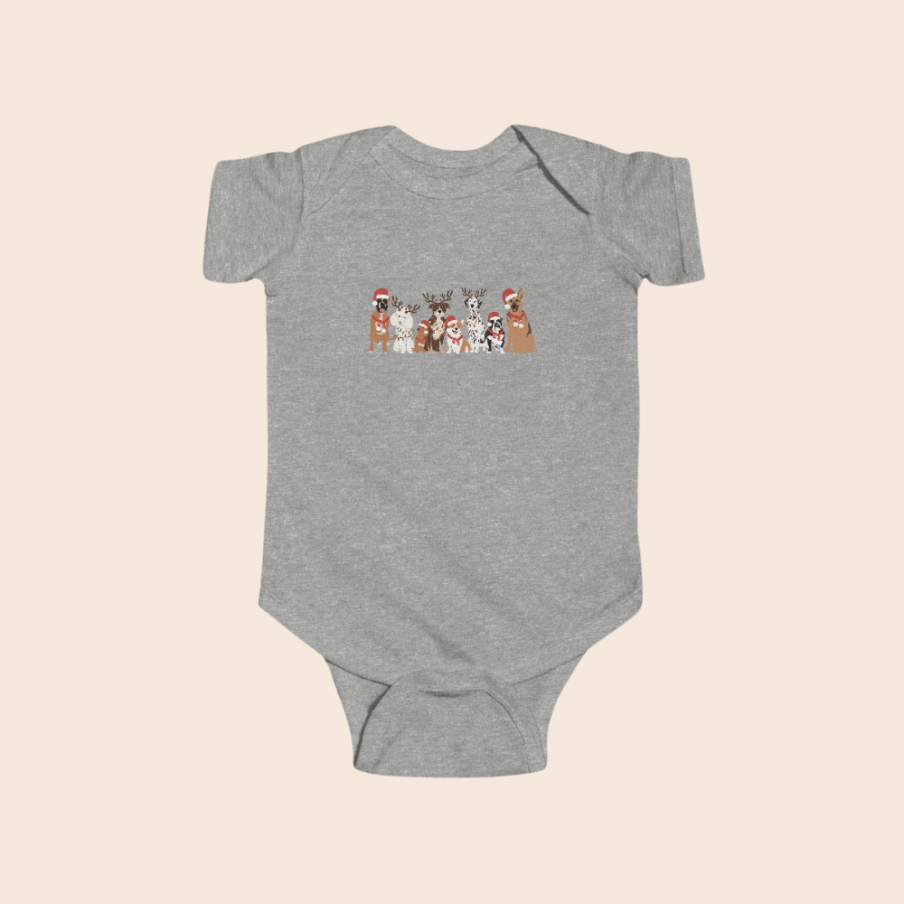 Christmas Dogs Baby Bodysuit
