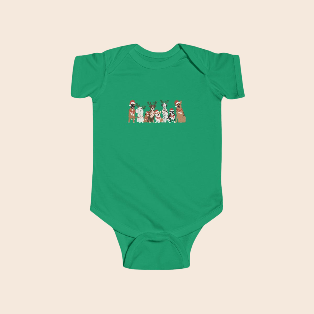 Christmas Dogs Baby Bodysuit