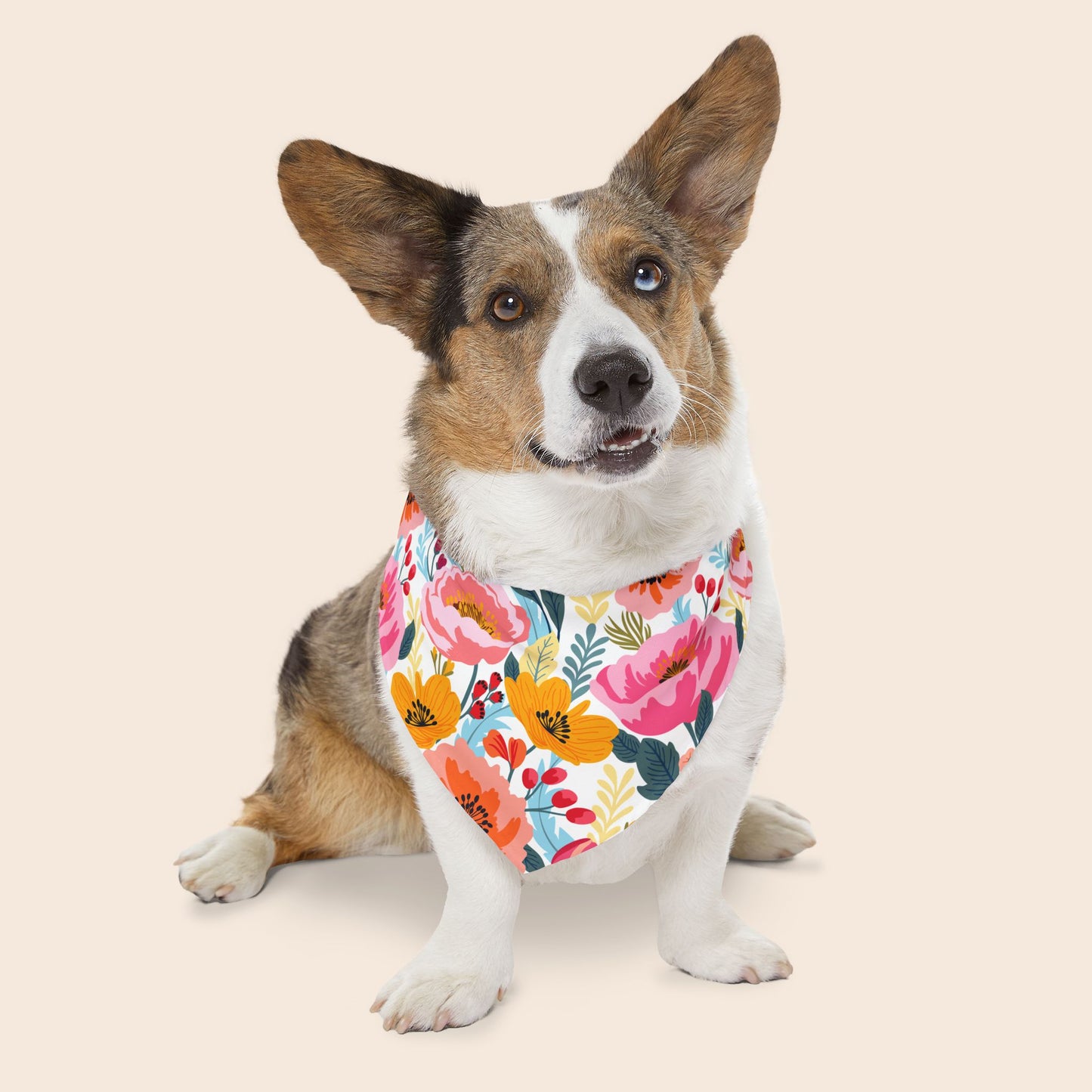 Cute Floral Spring Over the Collar Dog Bandana