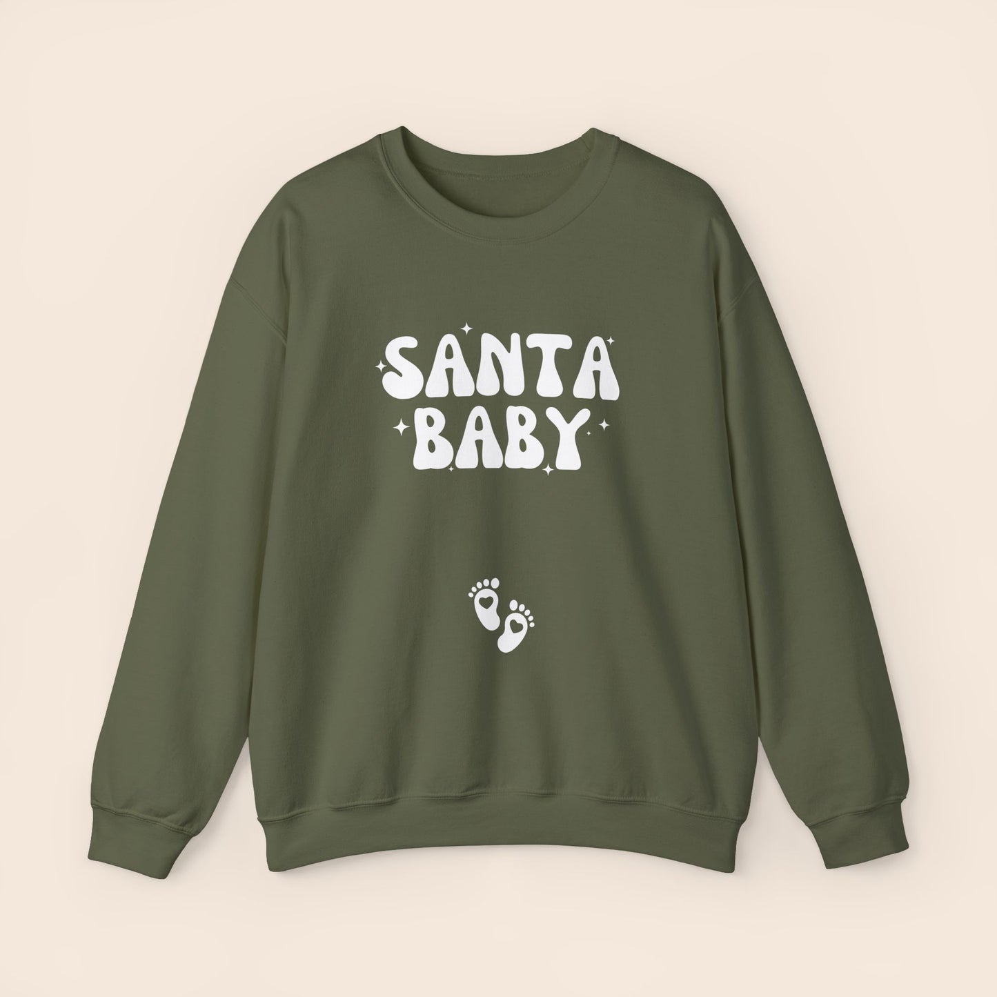 Santa Baby Christmas Pregnancy Crewneck Sweatshirt
