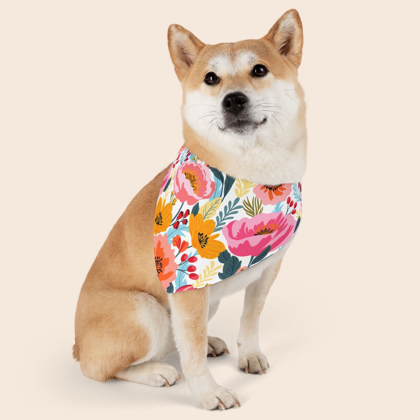 Cute Floral Spring Over the Collar Dog Bandana