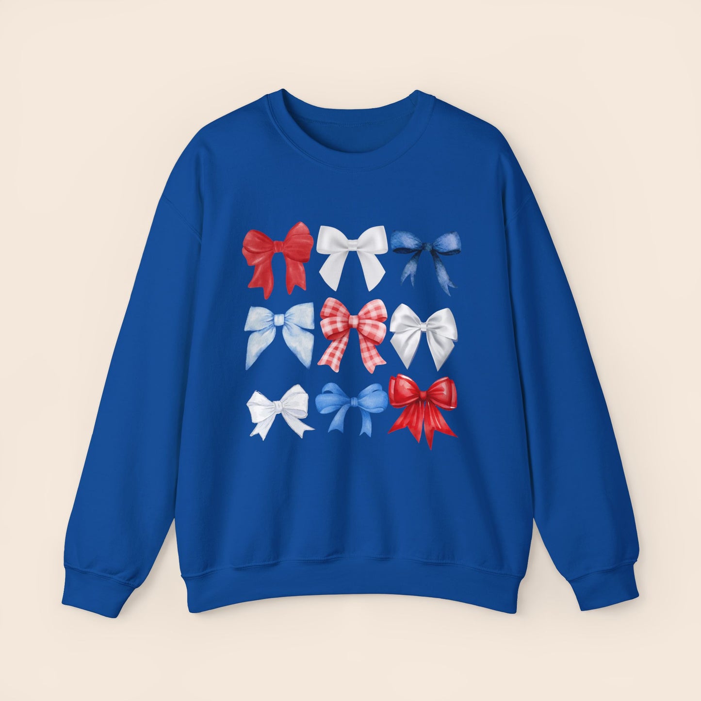 Fourth of July Bows - Red White and Blue Bows Crewneck Sweatshirt