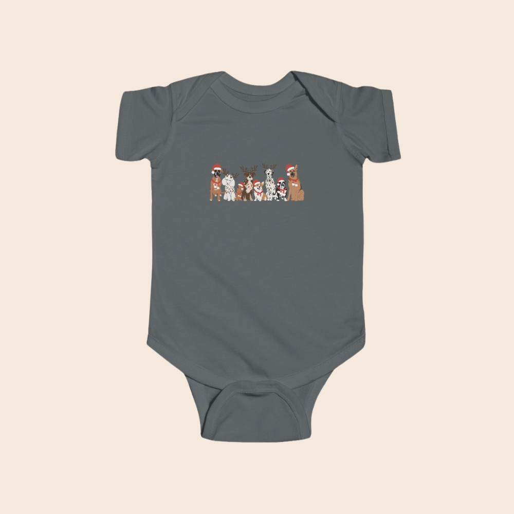 Christmas Dogs Baby Bodysuit