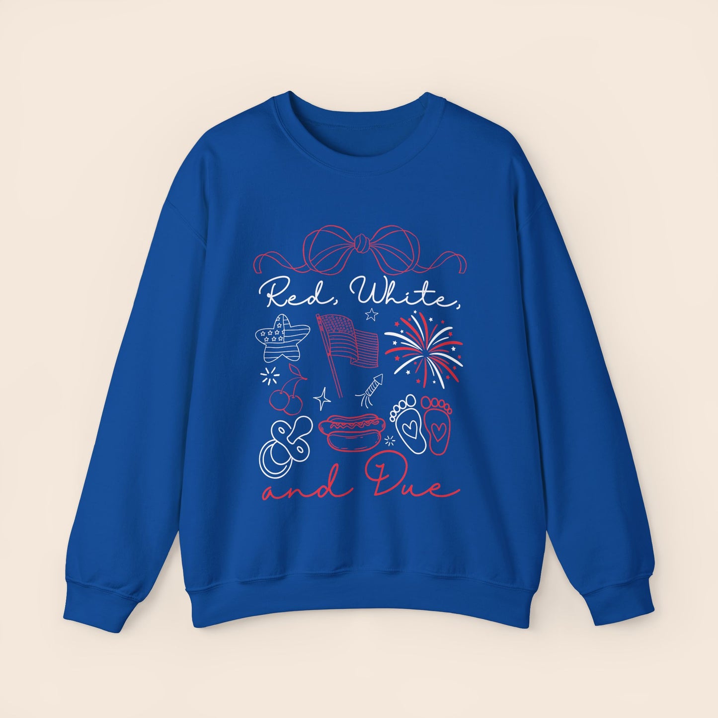 Red White and Due - Maternity Fourth of July Crewneck Sweatshirt