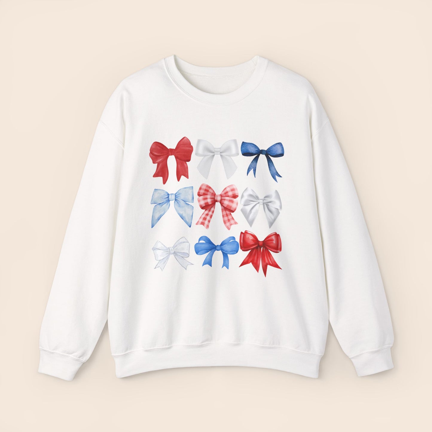Fourth of July Bows - Red White and Blue Bows Crewneck Sweatshirt