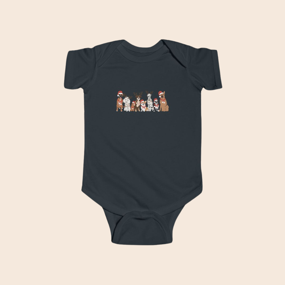 Christmas Dogs Baby Bodysuit