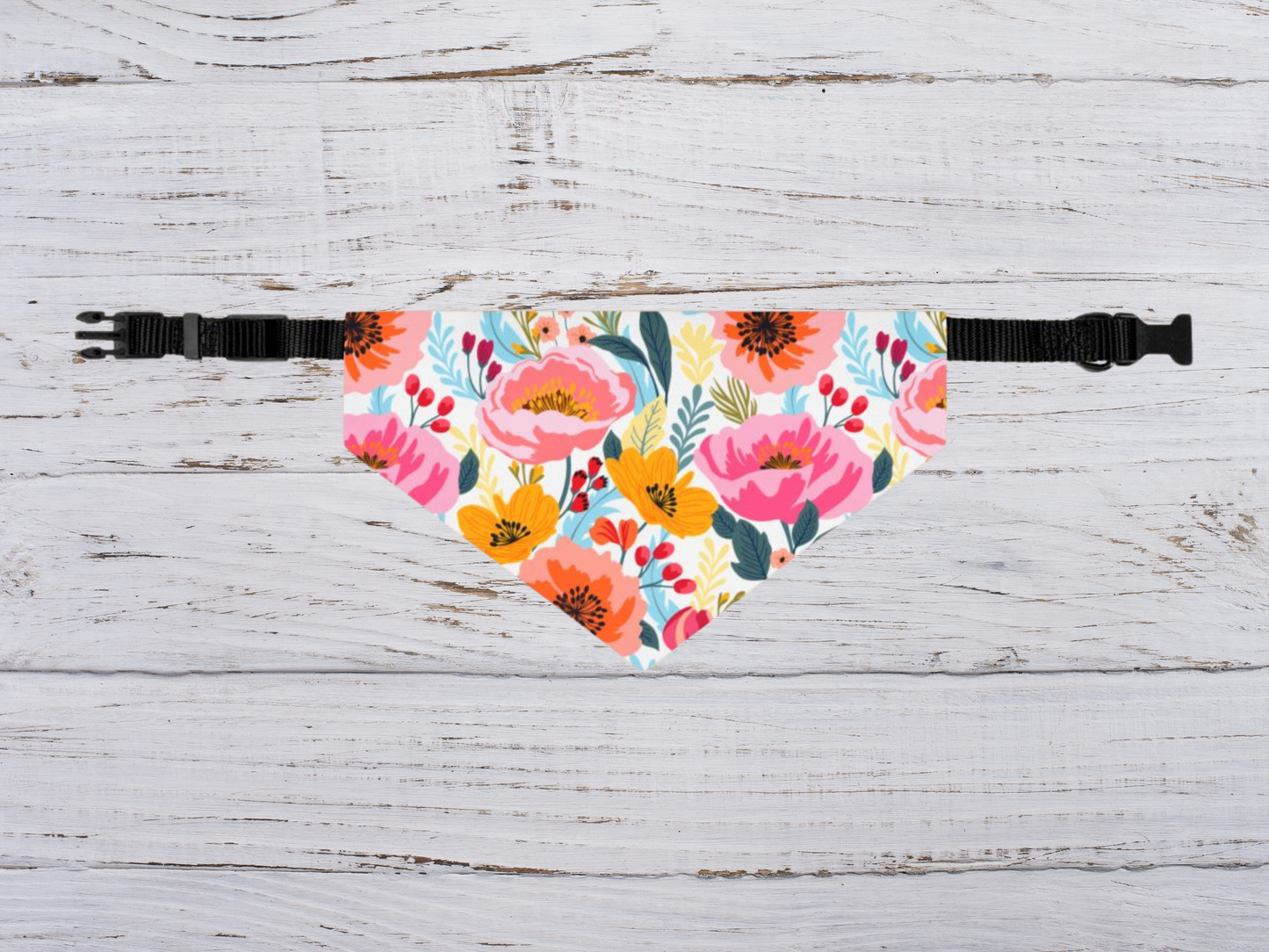 Cute Floral Spring Over the Collar Dog Bandana