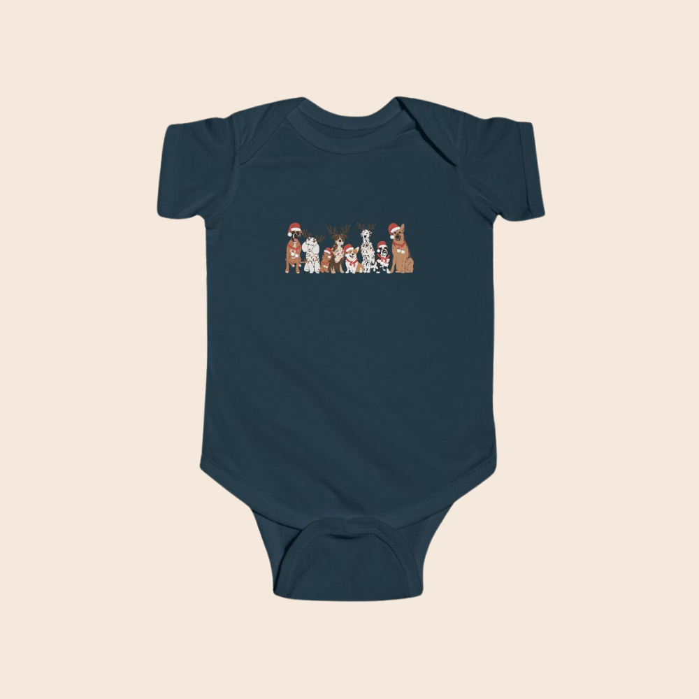 Christmas Dogs Baby Bodysuit