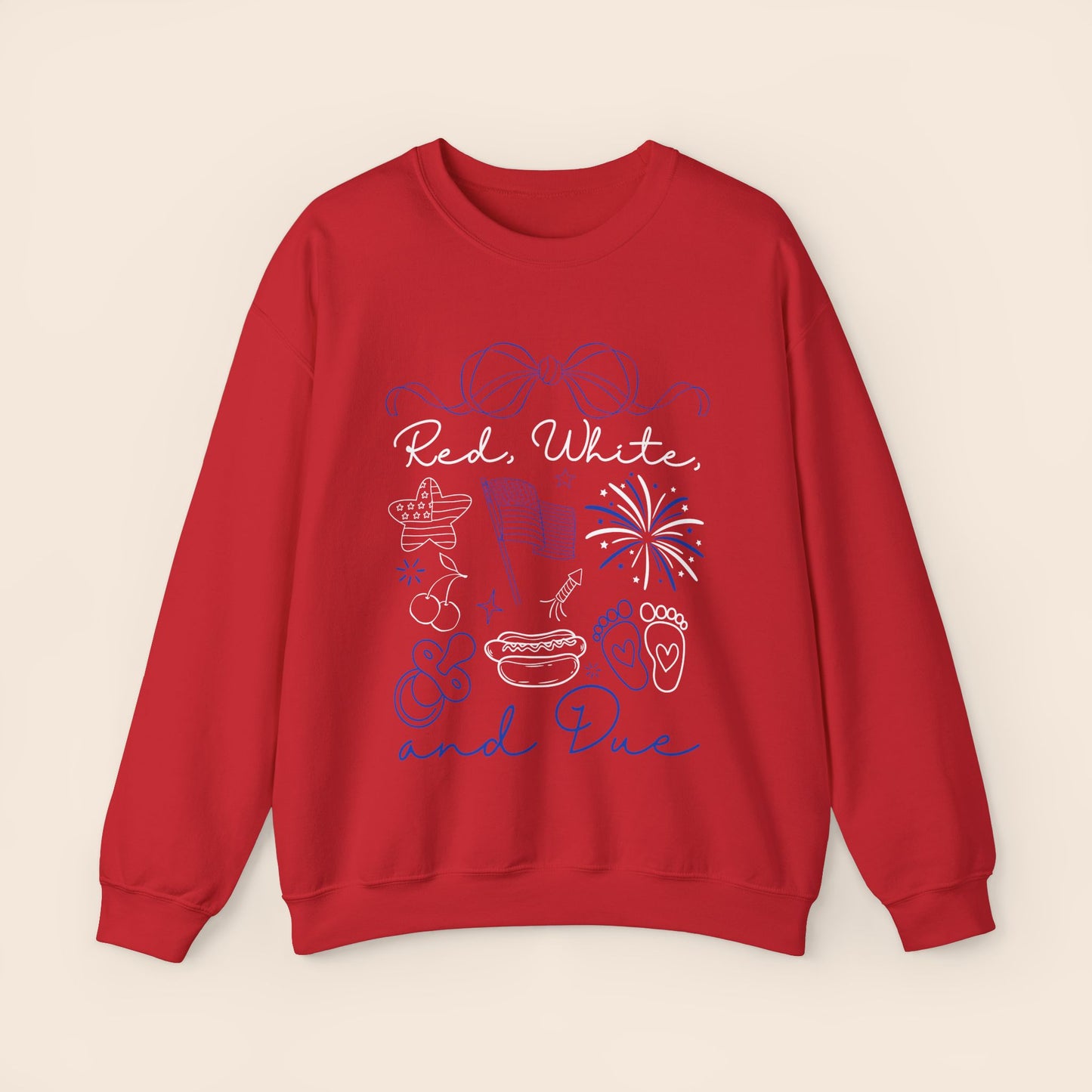 Red White and Due - Maternity Fourth of July Crewneck Sweatshirt