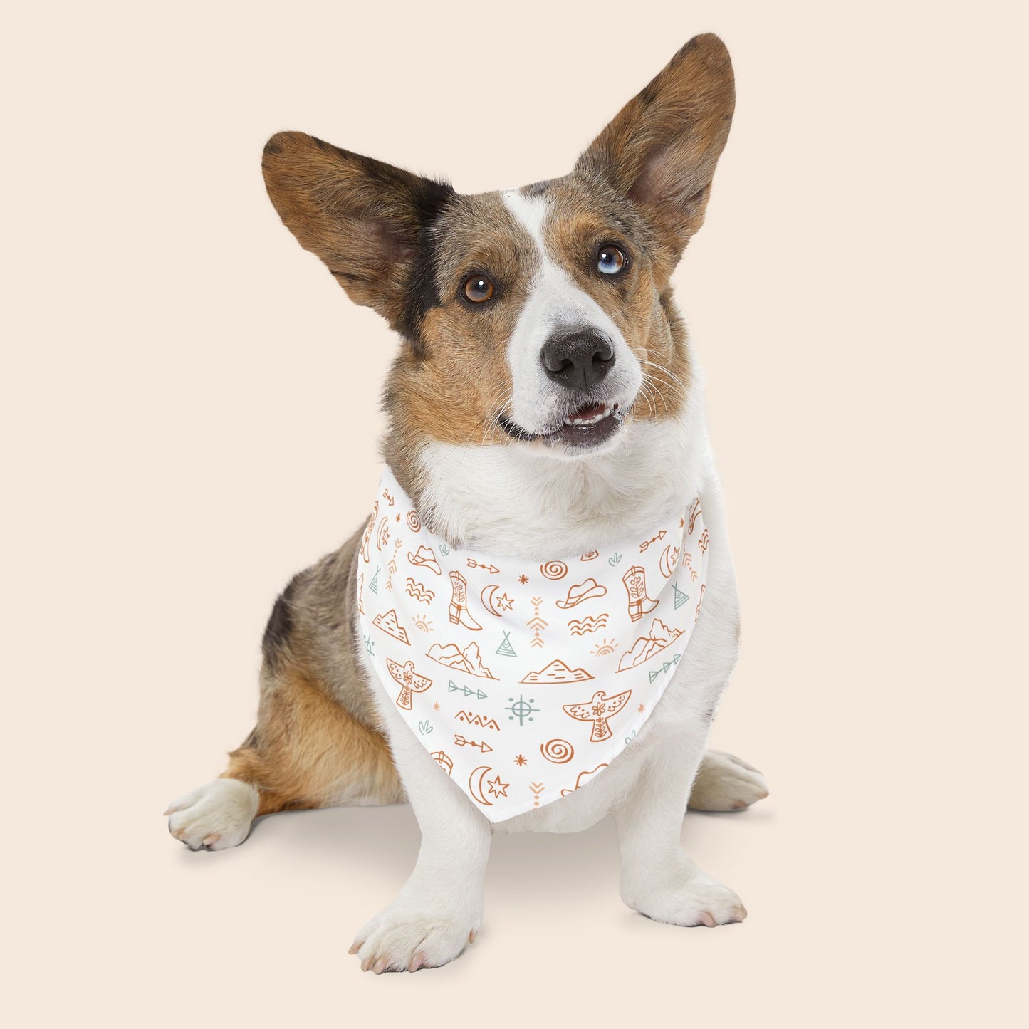 Western Cowboy Over the Collar Dog Bandana