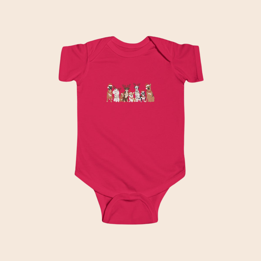 Christmas Dogs Baby Bodysuit