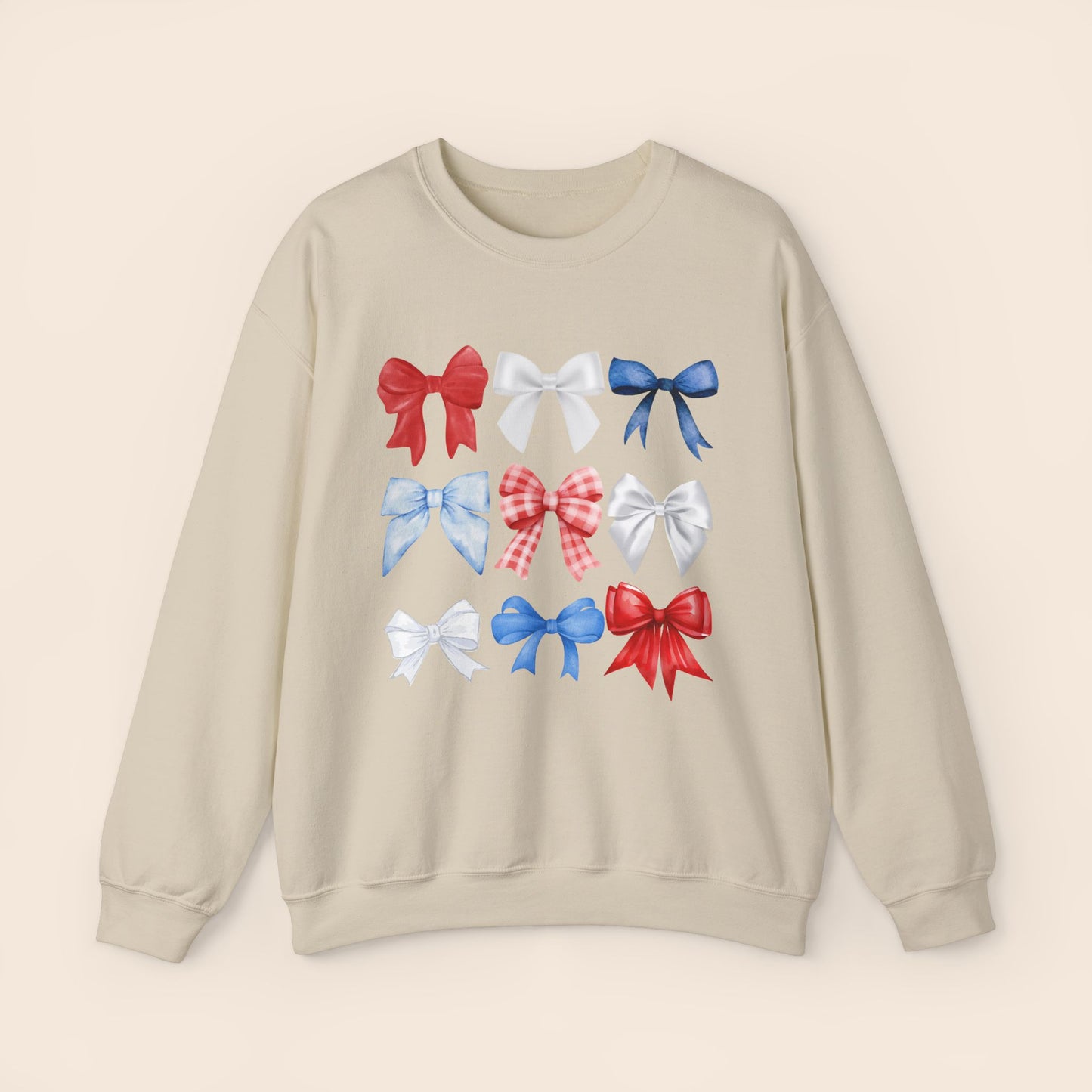 Fourth of July Bows - Red White and Blue Bows Crewneck Sweatshirt
