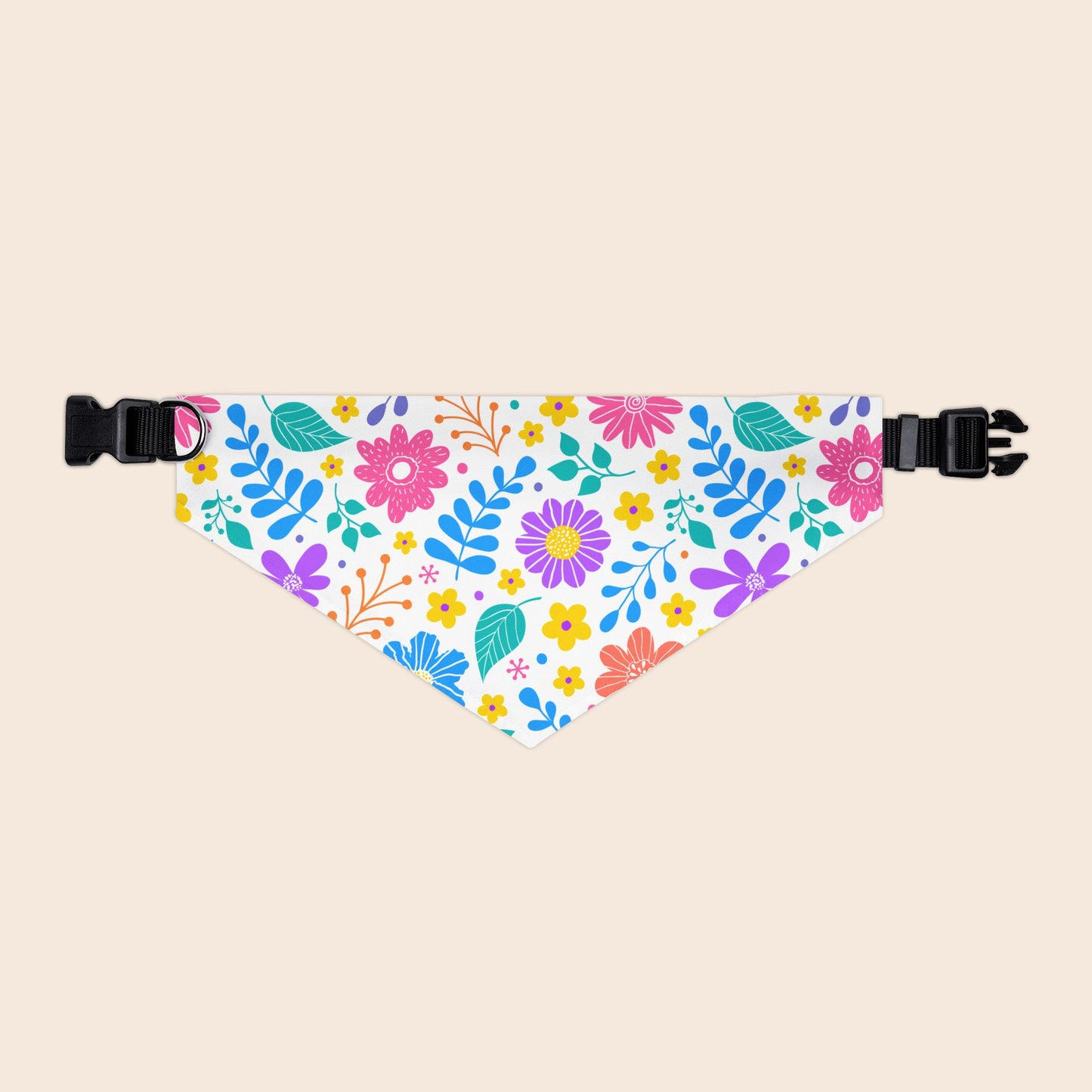 Cute Floral Over the Collar Dog Bandana