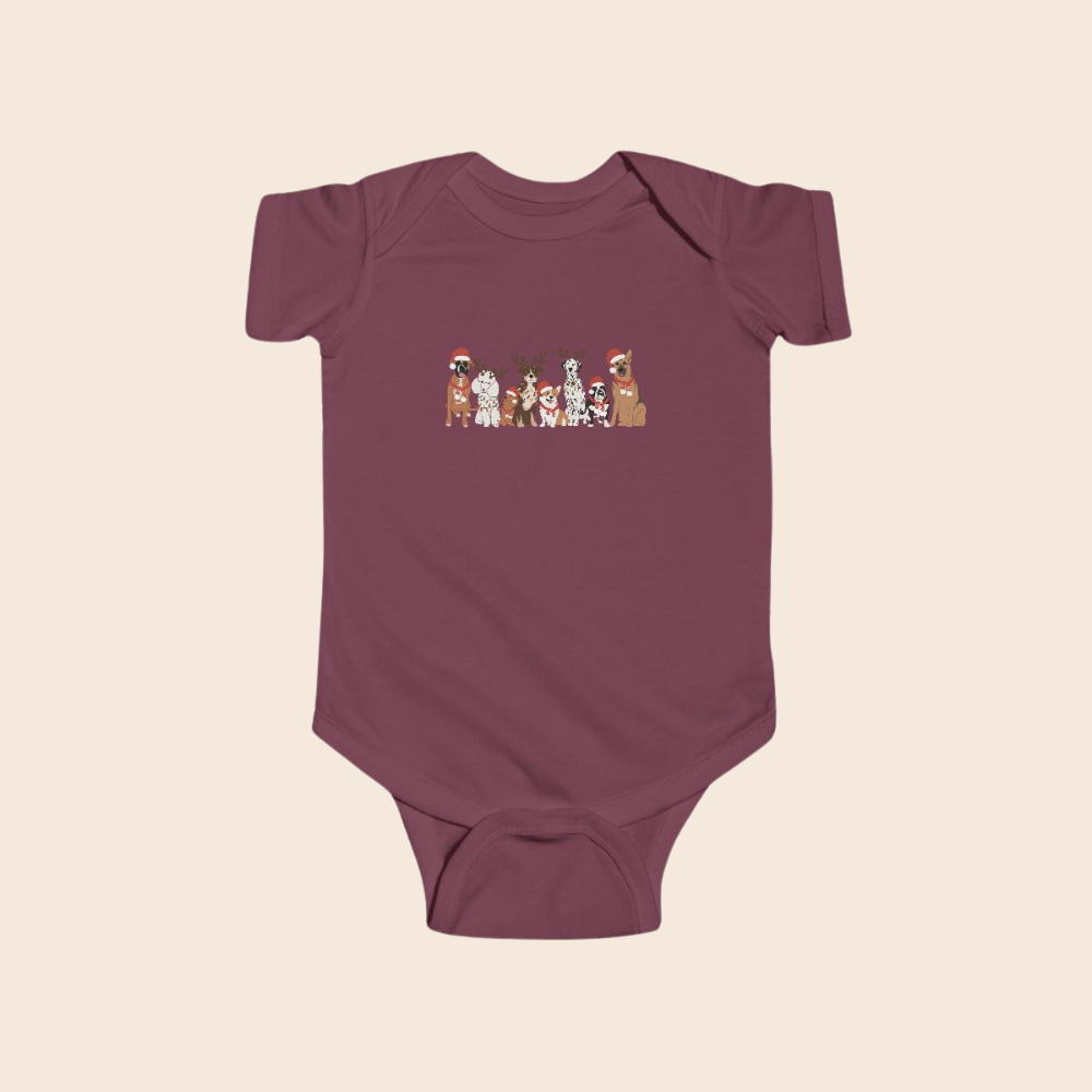 Christmas Dogs Baby Bodysuit