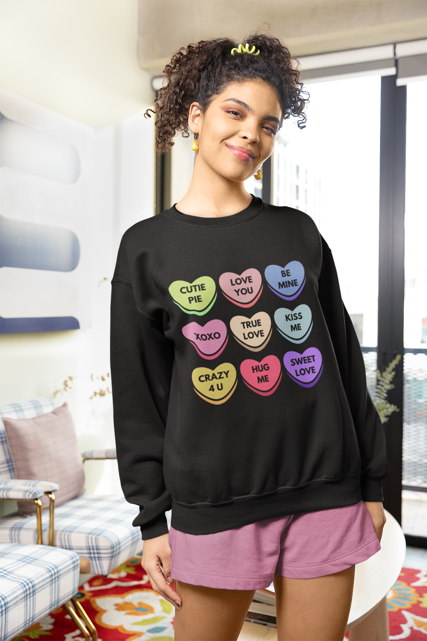 Candy Hearts Valentine's Day Crewneck Sweatshirt