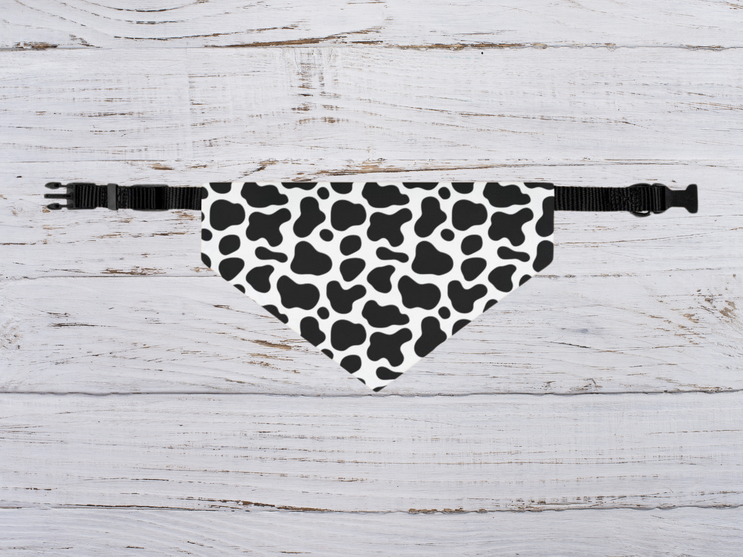 Cow Print Over The Collar Dog Bandana