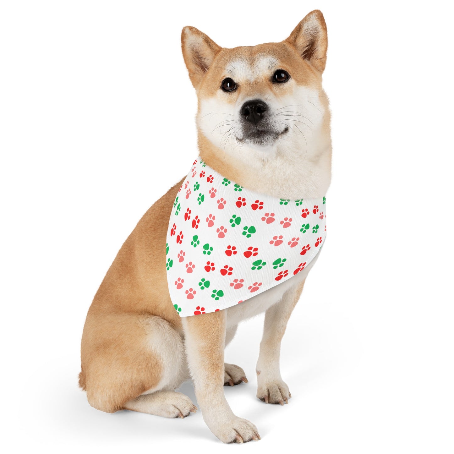 Christmas Paw Print Over the Collar Dog Bandana