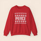 Inappropriate Couple's Ugly Christmas Sweater - I Come in Peace / Peace Crewneck Sweatshirt