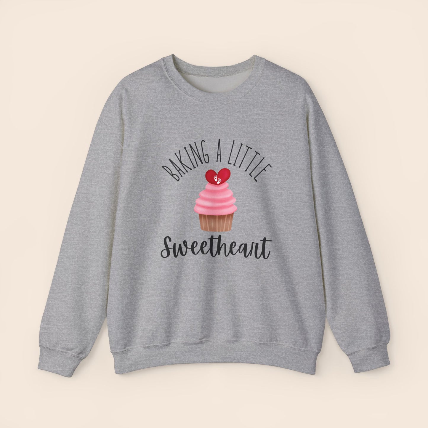 Baking a Little Sweetheart Pregnancy Crewneck Sweatshirt