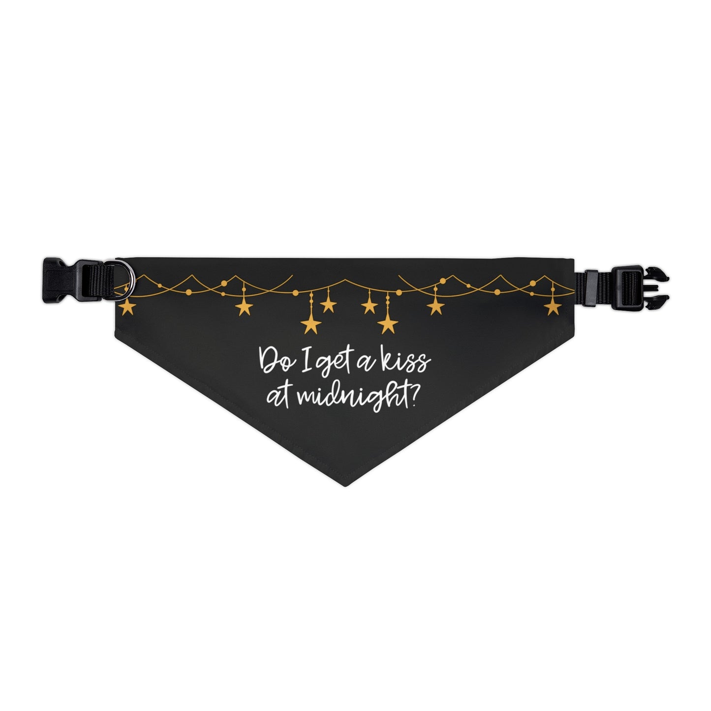 Do I Get a Kiss at Midnight Over the Collar New Years Dog Bandana