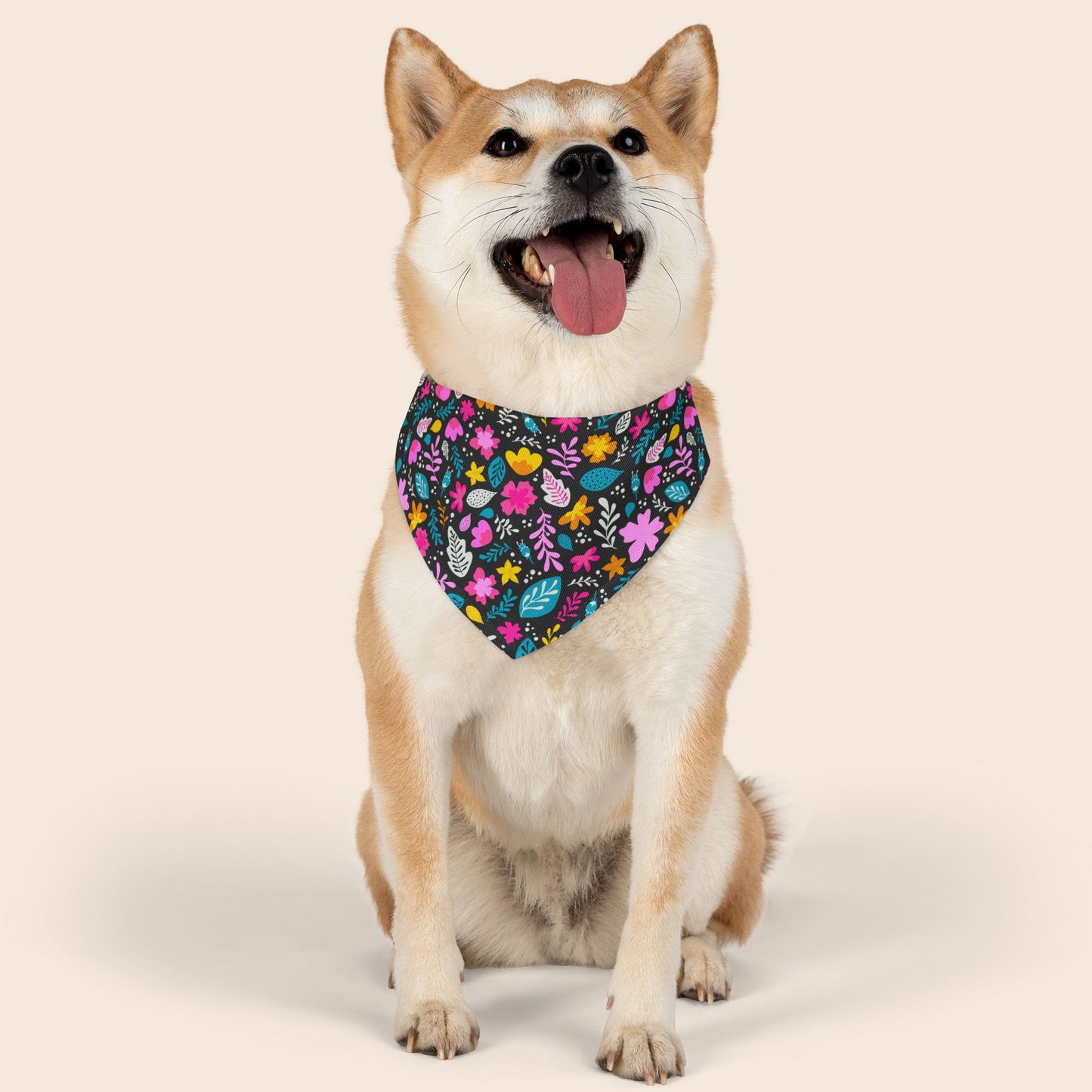 Cute Floral Spring Over the Collar Dog Bandana