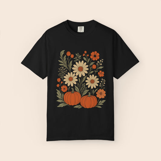 Pumpkin and Flowers Comfort Colors® Shirt