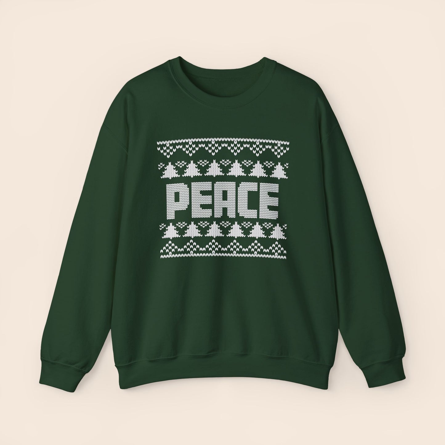 Inappropriate Couple's Ugly Christmas Sweater - I Come in Peace / Peace Crewneck Sweatshirt